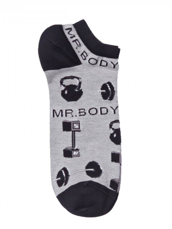 MEWE Ανδρικές Κάλτσες Κοφτές με σχέδιο MR. BODY - 1709 Γκρι